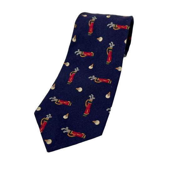 Vera Bradley Men's Golf Print Tie 100% Cotton Made In USA 57" x 3.5" - Picture 1 of 5